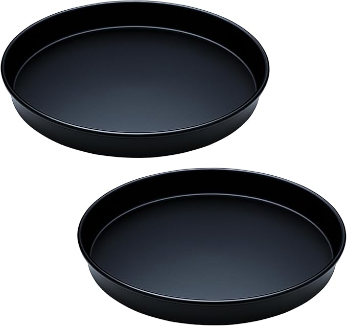 Amolliar 10" 2 Pack Lazy Susan, Non-Skid Rotating Metal Turntable Organizer for Cabinet, Kitchen, Fridge, Pantry Storage, Vanity, Bathroom, Spice Rack for Condiment Organizer, Farmhouse Decor, Black