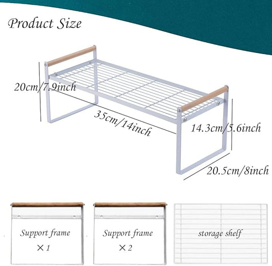 Stackable Wide Countertop Organizer, 13''×8.3''×7.9''Kitchen Bottle racks Organization and Storage, Spices Rack for Counter Shelf Cabinet Shelves Pantry Cupboard Under Sink