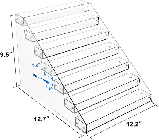 Tiered Spice Rack Acrylic, 7 Tier Clear Spice Rack Organizer for Cabinet, Vertical Spice Rack Shelf Durable Kitchen Seasoning Organizer for Countertop, Cabinet, Pantry, Kitchen Storage (7 Tier)