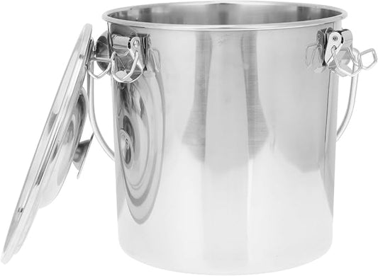 Stainless Steel Airtight Canisters Container: 152 fl oz Airtight Clamp Lid Kitchen Food Storage Bucket for Rice Flour Grain Coffee Bean Flour Oil Sugar Milk