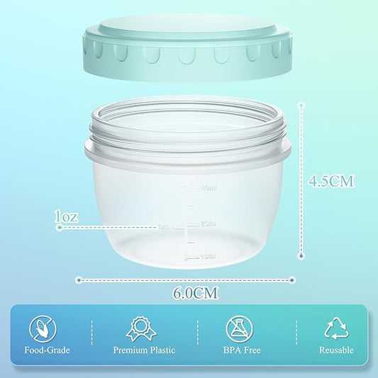 12 Pack Salad Dressing Containers To Go 2.7 oz Small Condiment with Lids Reusable BPA Free Leakproof Dipping Sauce Cups for Snack,Kitchen Storage,Camping,Travel