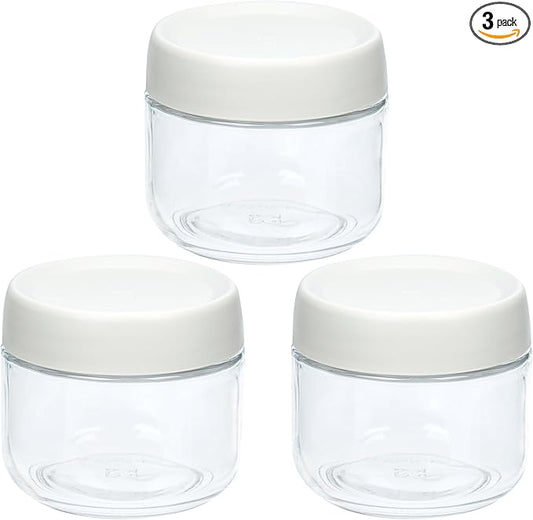 3Pack Overnight Oats Containers with Lids,10oz Glass Jar with Scew Lid,Salad Dressing Fruit Veggies Sauce Snacks Meal Prep Food Containers,Spice Jars,Wide Mouth Storage Containers