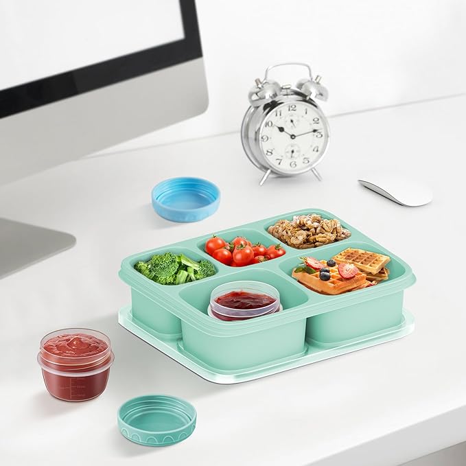 12 Pack 2.7 OZ Salad Dressing Containers to Go with Lids, Dishwasher & Microwave Safe, Leakproof, Multicolor, 5.31 x 4.52 x 4.52 inches
