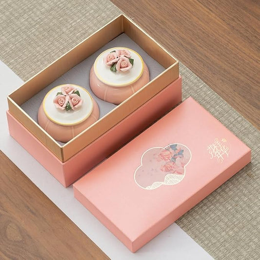 the wonderful years of youth Ceramic Storage Jars, Vintage Chinese Style Storage Jars with airtight Traditional Tea Tins Cans Canister for Kitchen Spice, biscuit,Tea, candy,Coffee,red,pink (Pink)