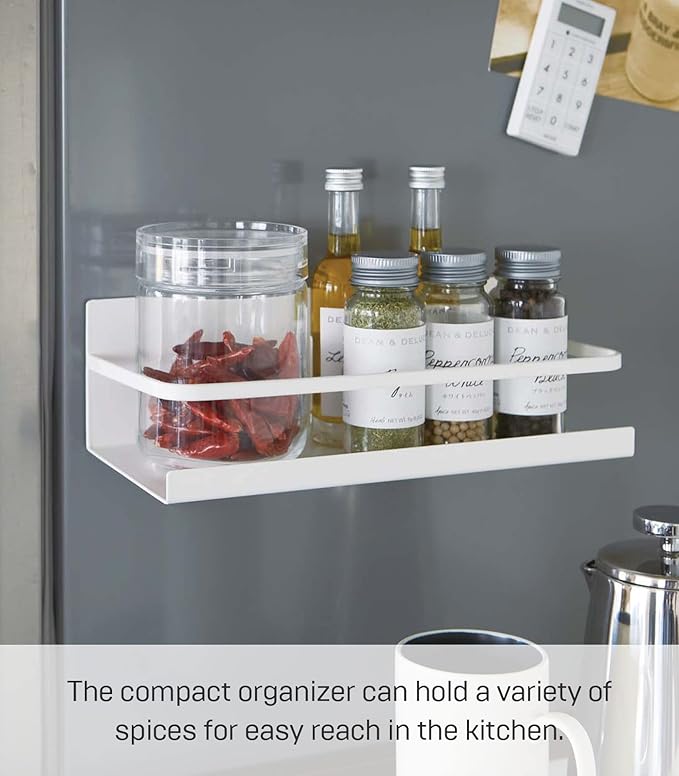 Yamazaki Home Magnetic Spice Storage Rack Organizer For Fridge - Steel