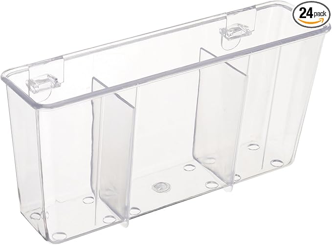 Cutlery Holder (Clear) (4.5"H x 7.75"W x 2.25"D)
