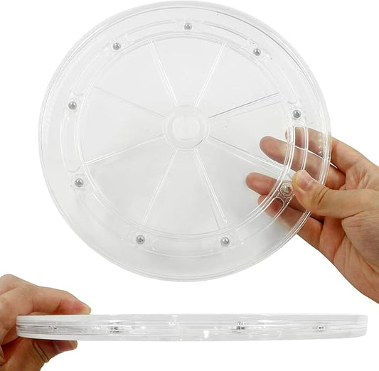 9” Clear Acrylic Turntable Organizer, 1Pcs Rotating Organizer Swivel Plate for Bathroom Kitchen Cabinet Table Spice Rack Cake Pantry