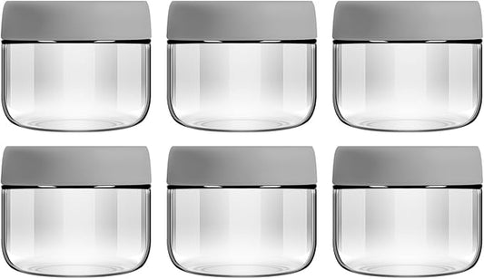 6-Pack 10oz Small Glass Jars with Lids Overnight Oats Meal Prep Salad Food Cereal Snacks Containers Pudding Yogurt Storage Airtight