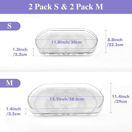 360° Rotating Lazy Susan Turntable - Multifunctional Rectangular Organizer 15.1" x 11.4" for Refrigerator, Cabinet, Pantry, and Kitchen Countertop (4 Pack)