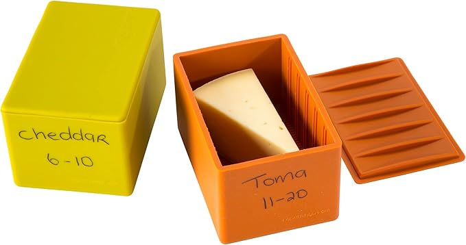 CapaBunga Cheese Vault with Divider - Reusable Artisan Cheese Storage Container for Fridge - Food Grade Silicone Cheese Container 6x4x3.5” - Cheese Keeper for Refrigerator - Green Cheese Holder