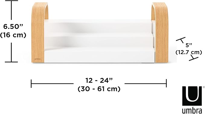 Umbra Bellwood Three-Tier Spice Shelf, Natural/White