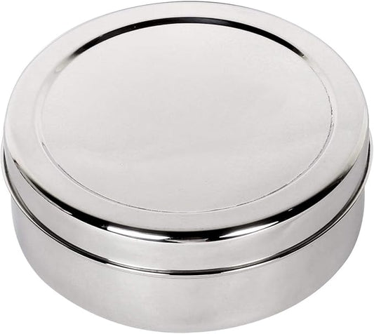 Mother's Day Gifts Stainless Steel Spice Container 7 Containers and Small Spoon Orange See Through Masala Box Indian Masala Dabba with size 8 X 8 inches