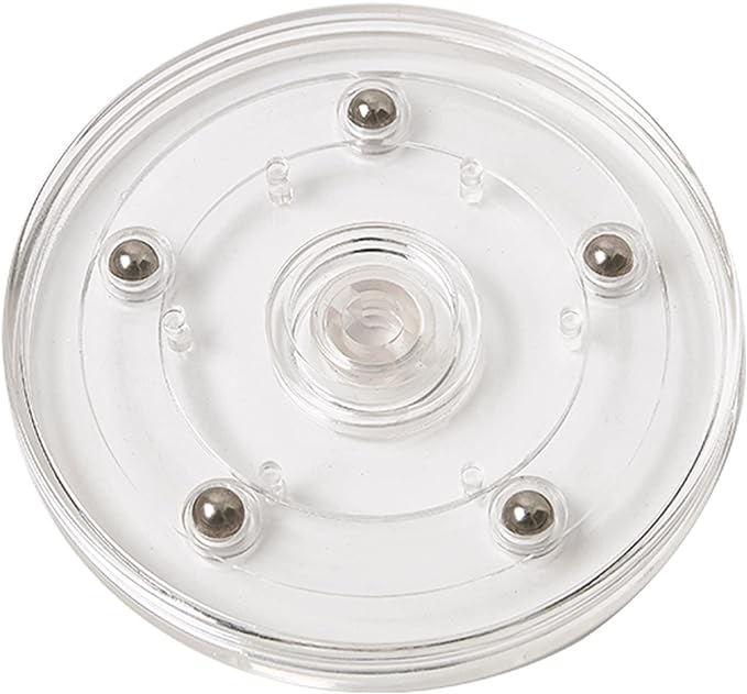 HSTECH 9” Lazy Susan Turntable Acrylic Ball Bearing Rotating Tray for Spice Rack Table Cake Kitchen Pantry Decorating TV Laptop Computer Monitor, 50-lb Load Capacity (360˚ Rotation)