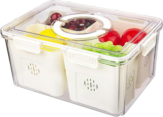 Large Airtight Fruit Storage Containers for Fridge with Lids & Handle, BPA-Free Food Storage Container, Kitchen Organizers and Storage, Organization and Storage, Refrigerator Oorganizers and Storage