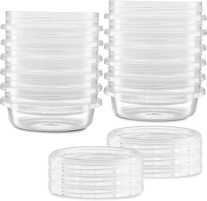 (8 Ounce 10 Pack) Clear Twist cap Containers with Clear Top Screw on Lids Twist Top Food Storage Freezer Containers