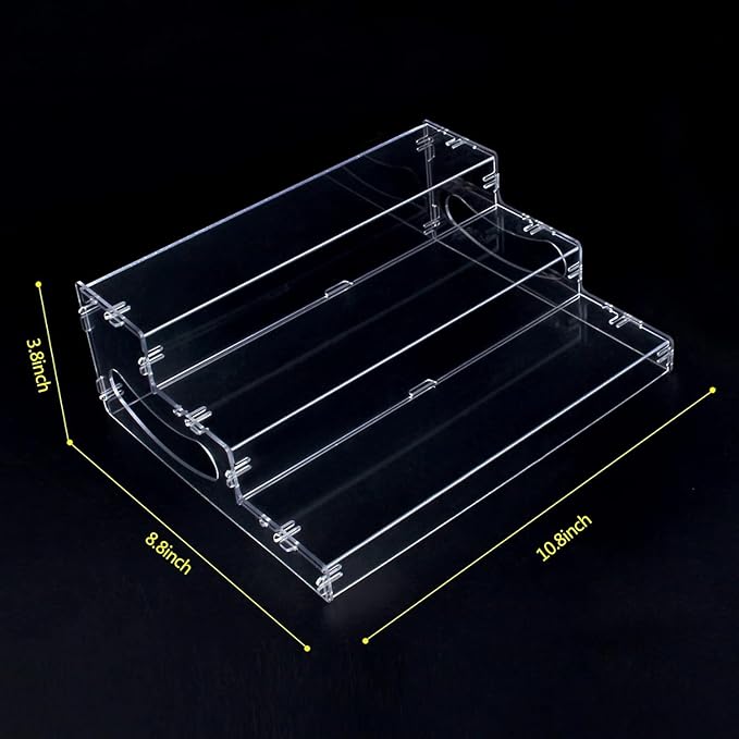 evron 2 Pack Pantry Organization and Storage Clear Plastics Spice Rack Organizer for Cabinet & Countertop (ASSEMBLY REQUIRED) 3 Tier Organizer Versatile Tierd Shelf Organizer 10.5"
