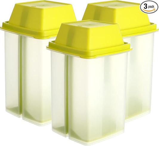 Chengu 3 Pieces Jalapeno Pickle Containers with Strainers Square Dispensers Free Storage of Condiment Food Pickle Holder with Easy to Open Lid Design for Pickled Kitchen Tools(Green)