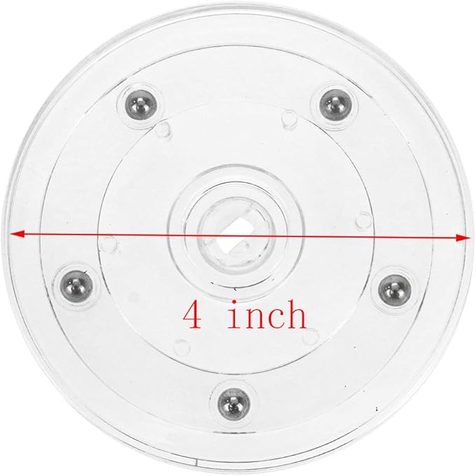 Geesatis 4 Pcs Acrylic Tiny Lazy Susan 4 inch / 100mm Rotating Turntable Organizer Bearings Round Swivel Plate, Smooth Swivel Plate for Kitchen Base Turn Dining Table, Clear