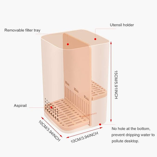 Kitchen Utensil Holder for Countertop,Multifunctional Draining Chopstick Cage,Double Ventilation Holes,Wall Mounted or Standing Cutlery Storage Organizer Caddy,Tableware Spoon Forks Storage Box