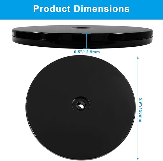 2 Pack 6 inch Lazy Susan Turntable - Black Acrylic Ball Bearing Rotating Tray for Cake, Spice Rack - Perfect for Kitchen Pantry with 360˚Rotation