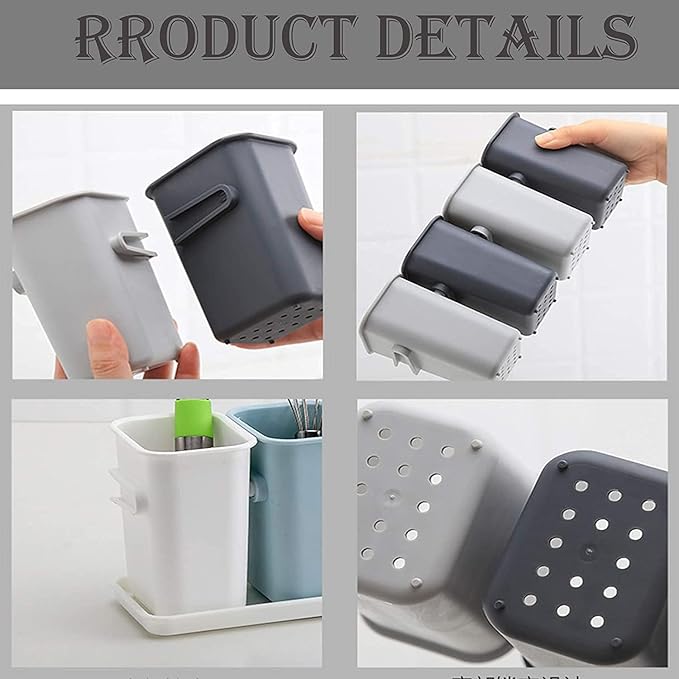 Kitchen Utensil Holder Organizer Silverware Flatware Cutlery Caddy Plastic Utensils Kitchen Countertop Organizer and Storage Spoon Fork Cooking Utensil Holder for Party Kitchen Accessories