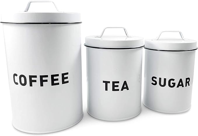 Metal Storage Canisters and Containers for Home and Kitchen Organization, Function, and Decor (Canister Set)