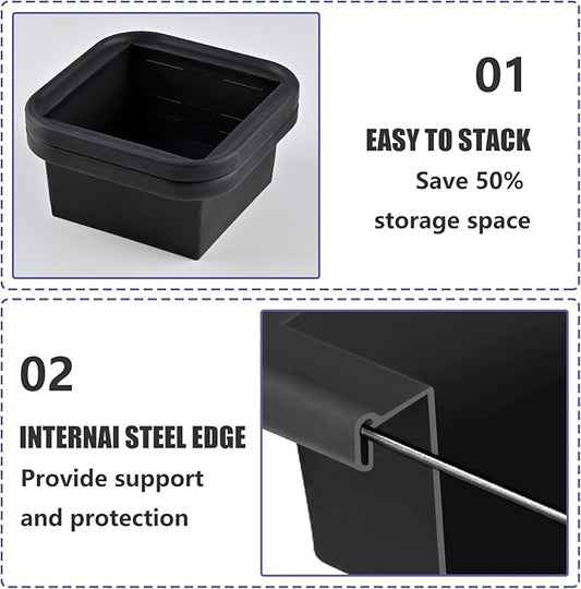 2 Cup Silicone Freezer Trays with Lid 4 Pack Silicone Freezer Molds Soup Containers Make 4 Perfect Soups, Broths, Stews, Sauces, Curries (Black)
