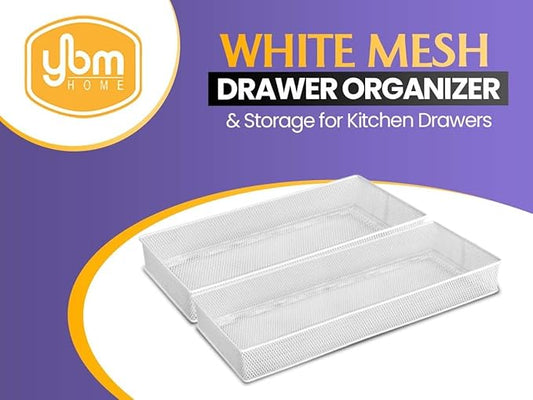 Ybm Home Silver Mesh Drawer Cabinet and or Shelf Organizer Bin, School Supply Holder Office Desktop Organizer Basket 1594 (3x6)