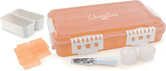 SubSafe Charcuterie Safe Waterproof Tackle Box, Snack Storage for Beach, Parties & Tailgating, BPA-Free, Peach Fizz