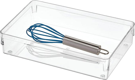 iDesign Recycled Plastic Drawer Organizer Solution – 6” x 9” x 2", Clear Bin