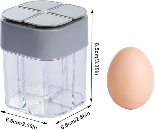 2 Pack 4 in 1 Spice Container Salt and Pepper Shaker Transparent Seasoning Shaker Can Filter Lumps Spice Jars for Home Restaurant Camping Travel Cooking BBQ