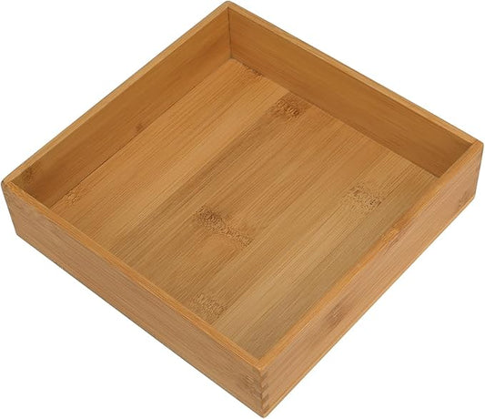 Bamboo Drawer Organizer - Kitchen Drawer Utensil Organizer Office Supplies Desk Organizer Makeup Silverware Tray Flatware Organization 8"*8"*2"