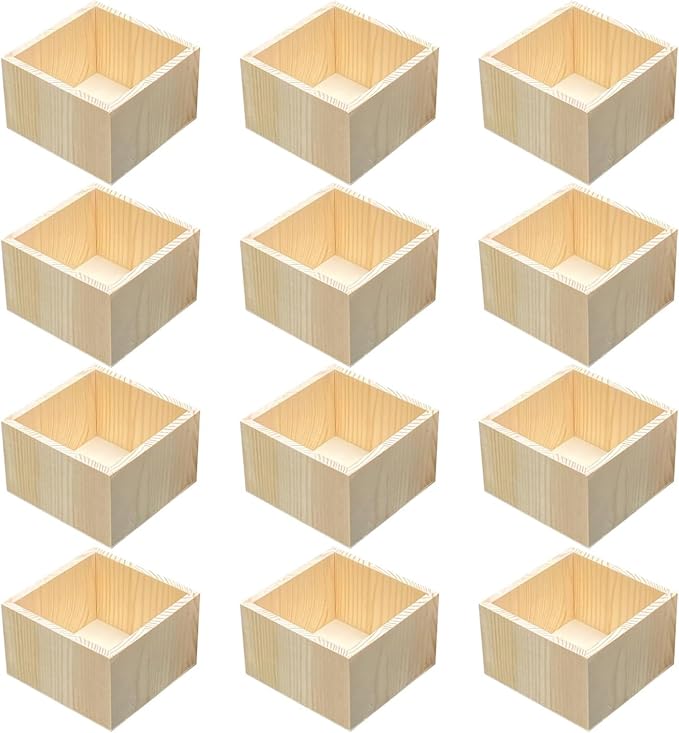 Bamboo drawer organizer Kitchen Utensil Organizer Cutlery Box for Dresser Makeup Tool Office Desk Supplies Storage and Accessories 1pcs 4"x 4"x 2"