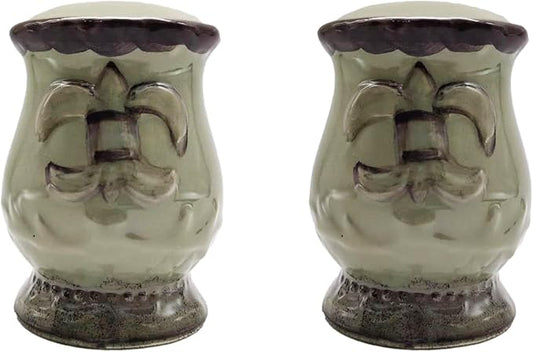 Tuscany Colorful Hand Painted Fleur De Lis Salt and Pepper Shaker, Kitchen Décor