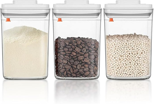Food Storage Jars with POP-UP Lids- 3 Piece(1qt / 32oz),Airtight Food Storage Containers,Storage for Milk Powder Coffee Candy Noodles Nuts for candy