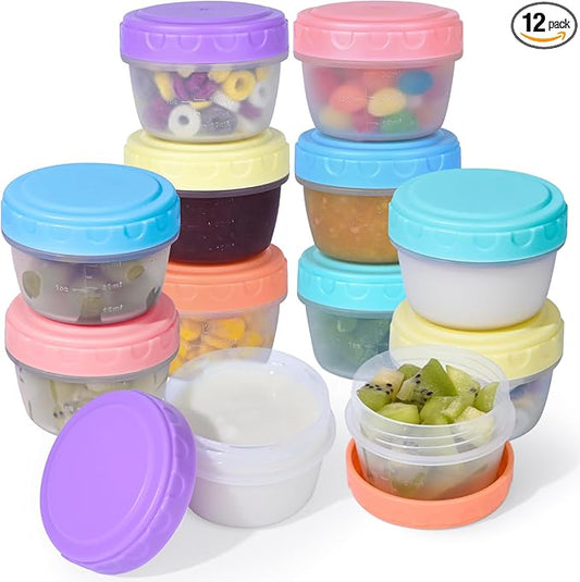 12 Pack Salad Dressing Containers To Go 2.7 oz Small Condiment with Lids Reusable Bpa-Free Leakproof Dipping Sauce Cups for Snack,Kitchen Storage,Camping,Travel