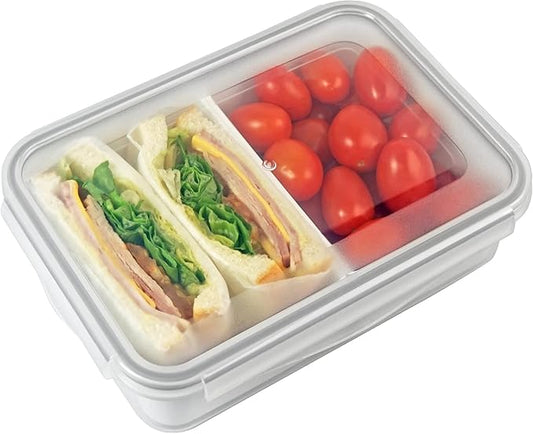 carrotez Food Storage Container with 2 Removable Compartments, Food Prep Container with Airtight Lids, Portion Control Container, Reusable, BPA Free, 6.3 Cup (1500ml)