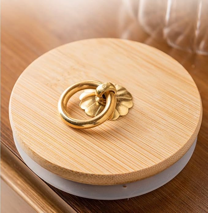 Erioctry 750ml/25oz Clear Glass Canister Food Storage Jar With Airtight Seal Acacia Wood Lids Kitchen Food Storage Containers for Coffee Bean Loose Leaf Tea Cookies Dry Fruit Nuts