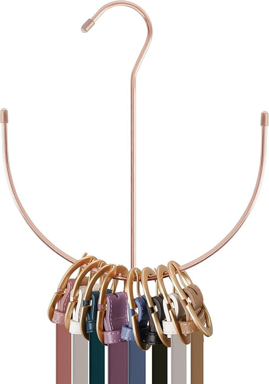 ZEDODIER Belt Hangers, Belt Rack Closet Accessories Organizers, Closet Organizer Hook Rack for Belt, Ties, Scarves, Camisoles, Hats, Bras, Shoes, Rose Gold