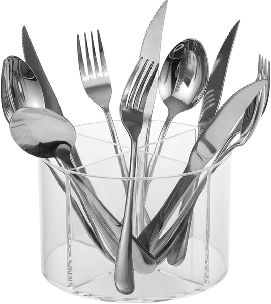 Rainmae Cutlery Storage Organizer, Plastic Cutlery Utensil Holder Silverware Storage Organizer Caddy for Kitchen Countertop Organization - Holds Fork, Knife, Spoon, Silverware Tableware Storage Box
