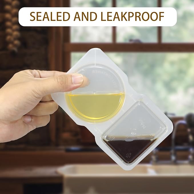 18Pcs Double Compartment Snack Containers with Lid,Travel Size Condiments,Sauce Containers,2 Compartment Lunch Box