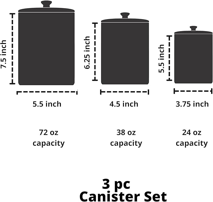 10 Strawberry Street Marble Kitchen Canister, 3 Piece Set