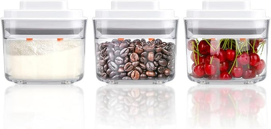 Food Storage Jars with POP-UP Lids- 3 Piece(0.35qt / 11oz),Airtight Food Storage Containers,Storage for Milk Powder Coffee Candy Noodles Nuts for candy