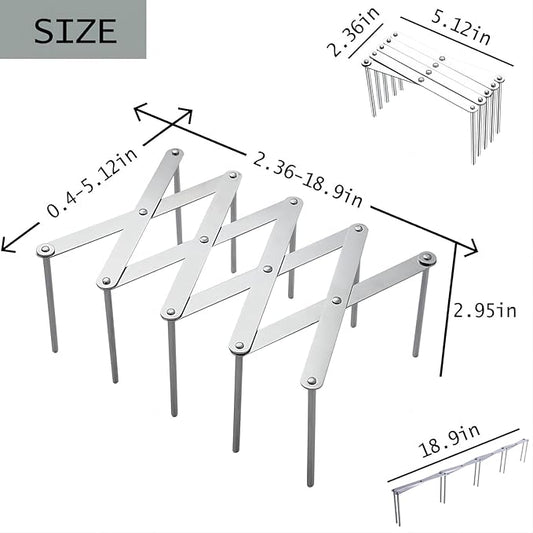 GREATLINK Adjustable Pot Lid Organizers, Dish Rack to Store Houseware, Plate Rack While Cooking, Kitchen Cabinet Pantry Pan and Pot Lid Organizer Rack Holder,4 sectional, 1Pcs
