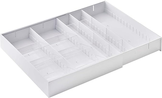 Yamazaki Home Tower Cutlery Drawer Organizer - Kitchen Silverware Utensil Storage Tray - Expandable I - Abs Plastic