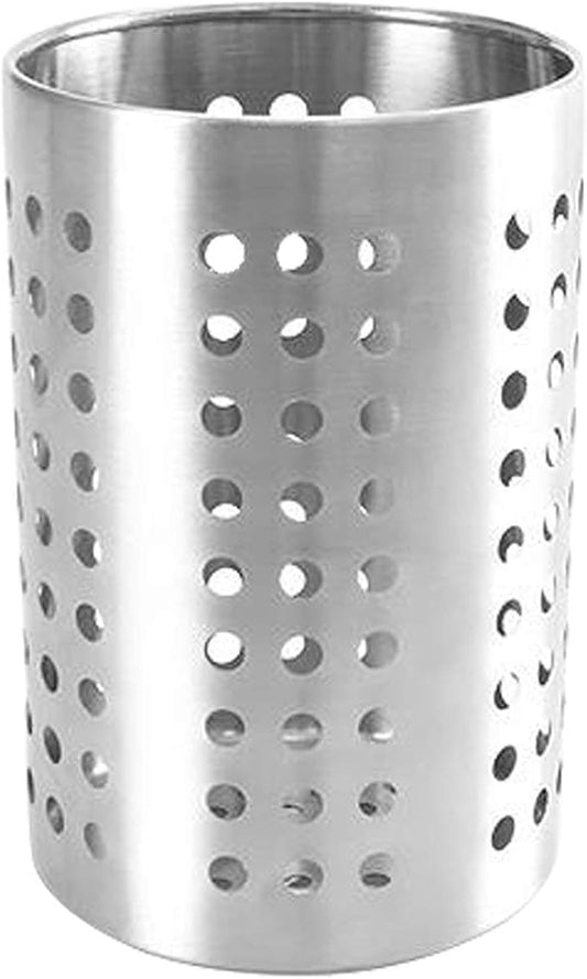 Stainless Steel Dotted Design - Cutlery, Cooking Utensils and Gadgets, Caddy Spoon Holder Silver Color Size 5 Inch