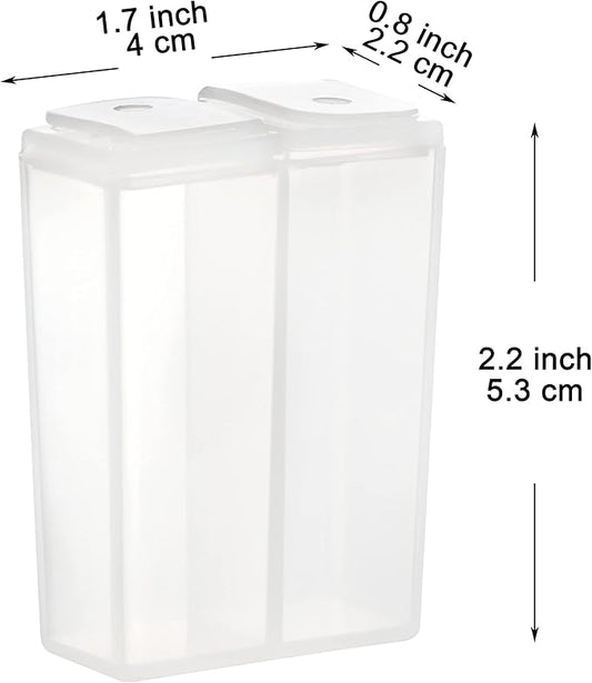 Youngever 4 Pack Plastic Salt and Pepper Shaker Set, Clear Salt and Pepper Containers with Lid, Plastic Spice Jar, Spice Dispenser To Go Set for Travel Camping Picnic Outdoors Kitchen Lunch Boxes.