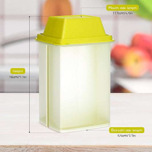 Chengu 3 Pieces Jalapeno Pickle Containers with Strainers Square Dispensers Free Storage of Condiment Food Pickle Holder with Easy to Open Lid Design for Pickled Kitchen Tools(Green)