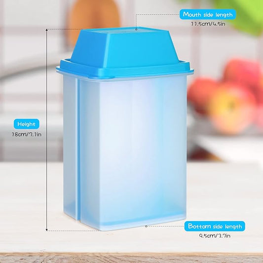 Chengu 3 Pieces Jalapeno Pickle Containers with Strainers Square Dispensers Free Storage of Condiment Food Pickle Holder with Easy to Open Lid Design for Pickled Kitchen Tools(Blue)