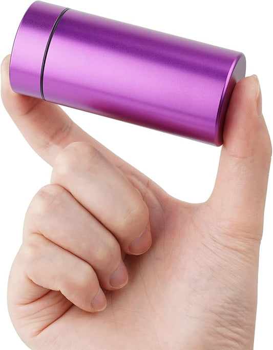 OZCHIN Aluminum Storage Jar Portable Airtight Smell Proof Container Bottle Multipurpose Storage Container for Spices, Coffee & Teas 80ml (Rose Gold&Purple)